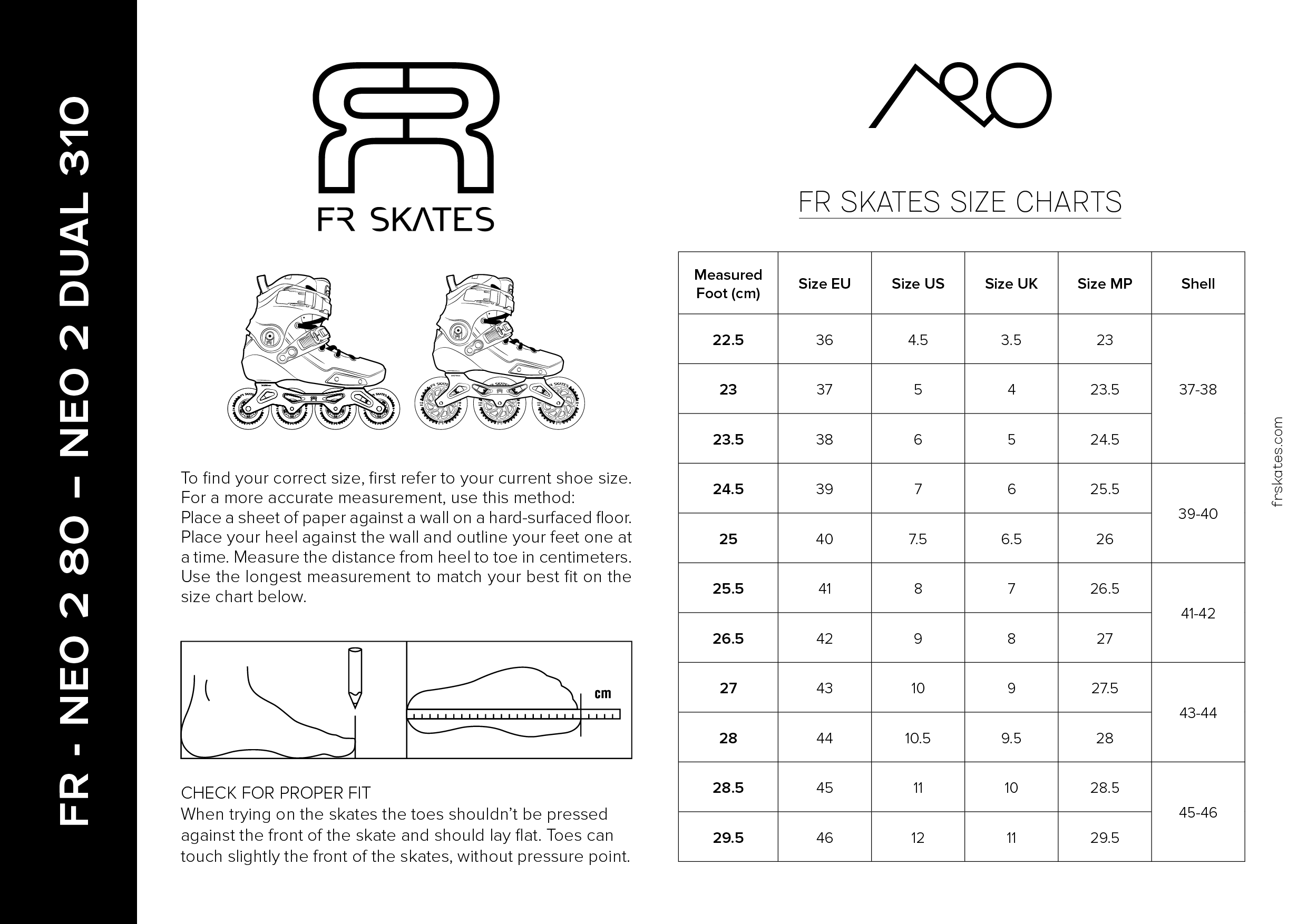 FR SIZE CHART - NEO 2 -  2024 (1)